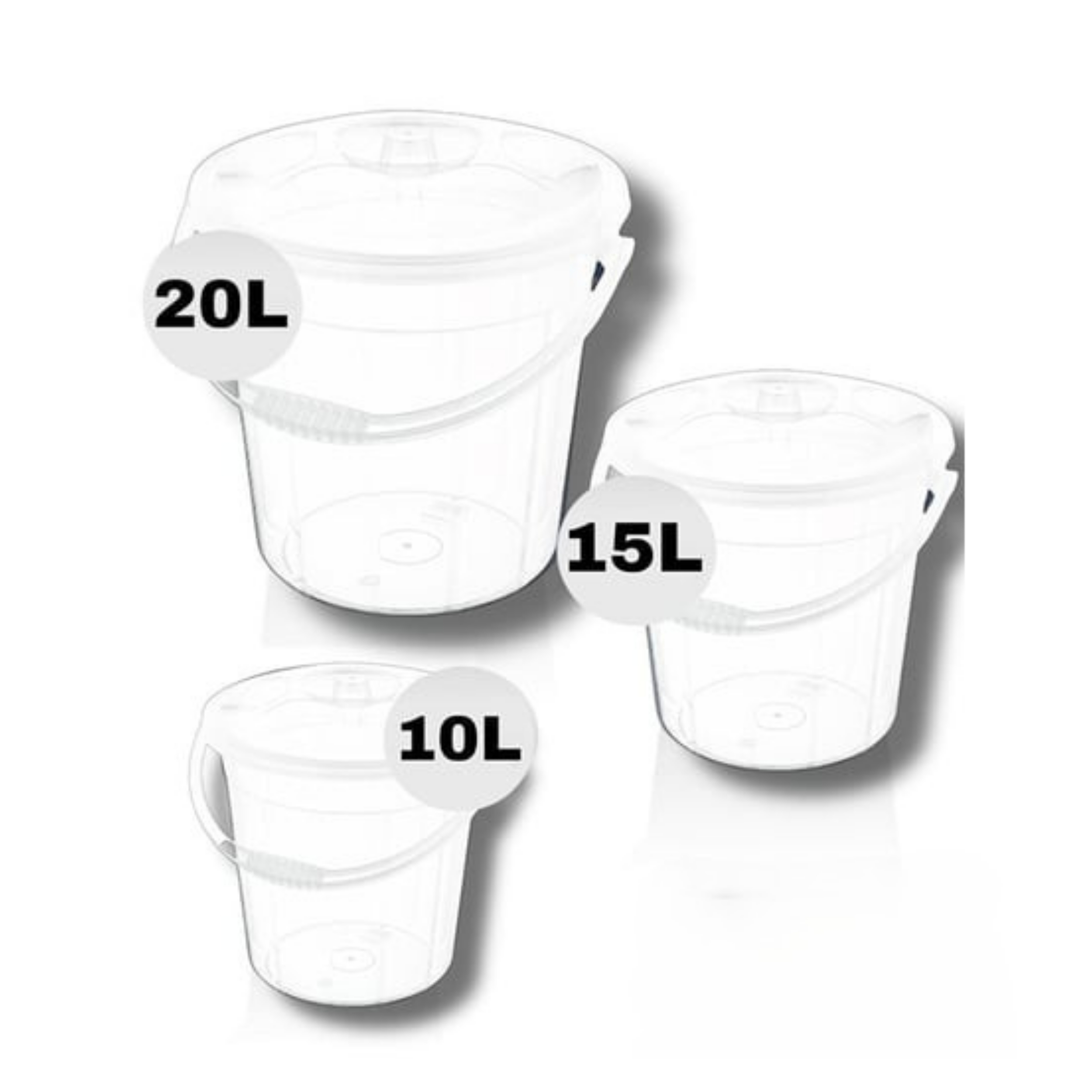 Maxel 5 No Kapaklı Su Kovası Şeffaf 20 Lt