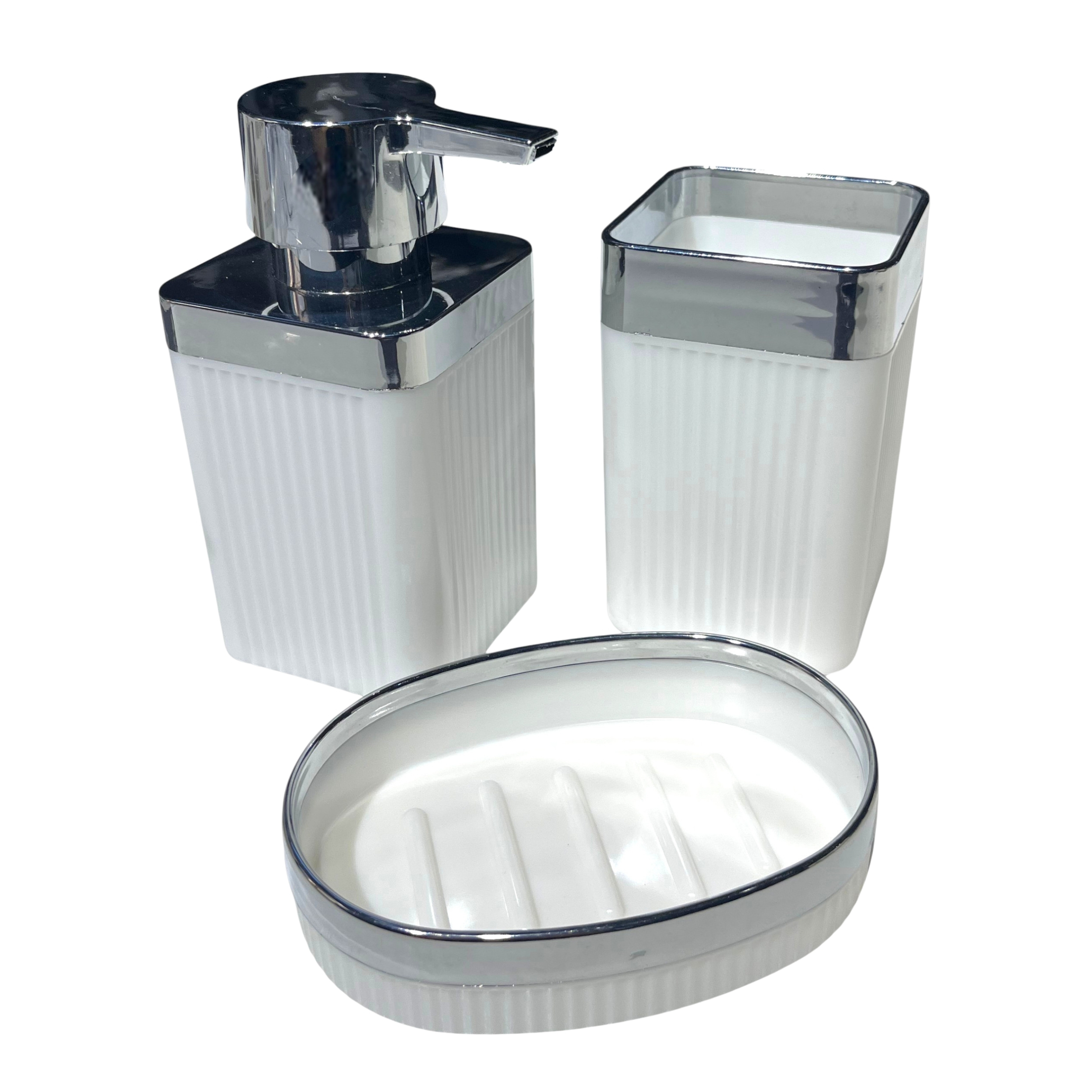 Maxel Mimoza 3 Lü Banyo Seti Krom