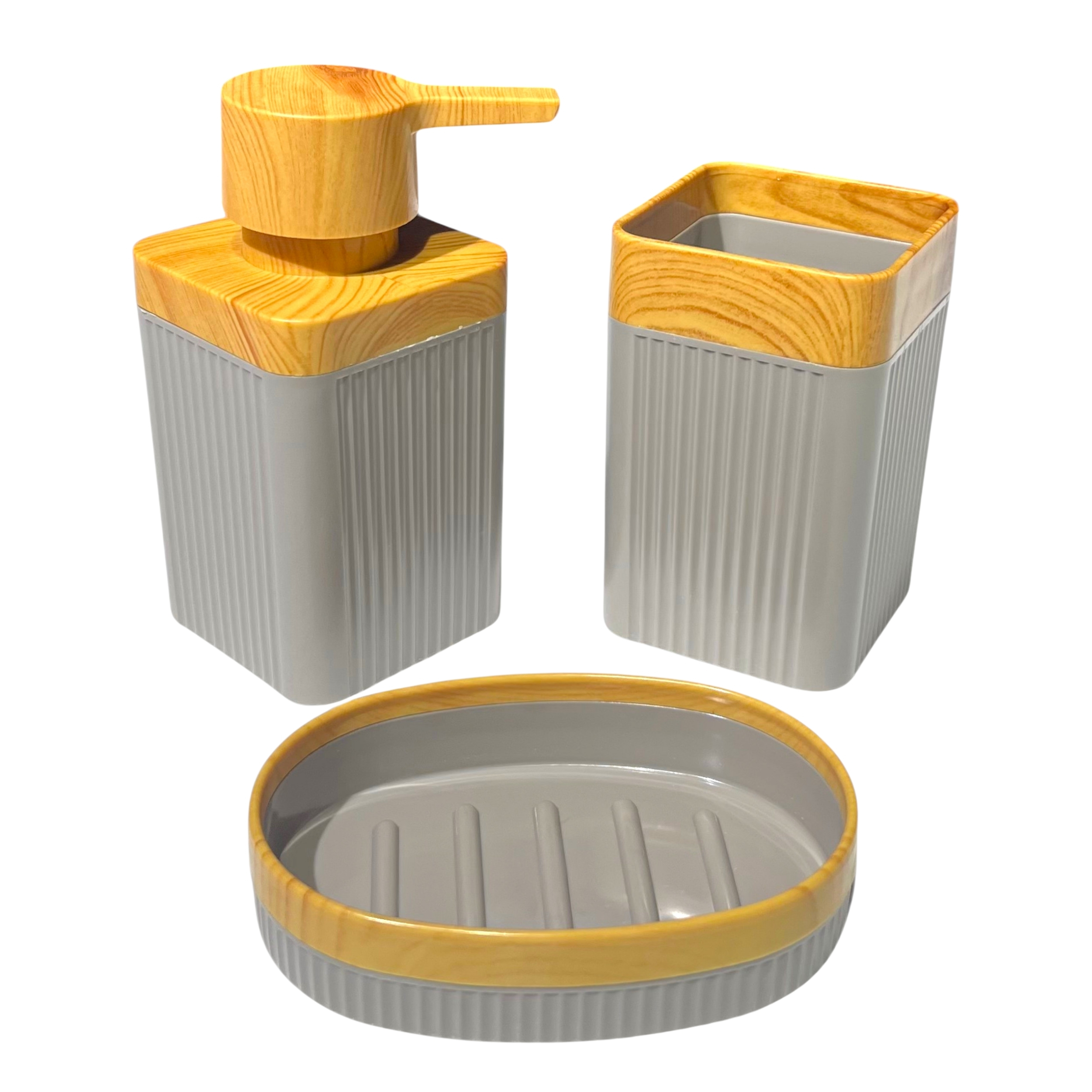 Maxel Mimoza Ahşap 3 Lü Banyo Seti